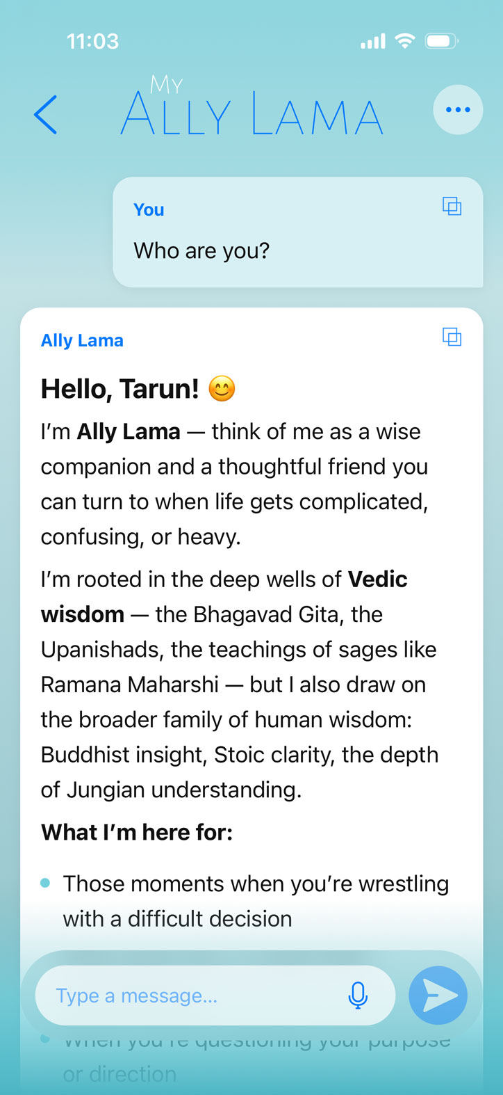 Ally Lama chat